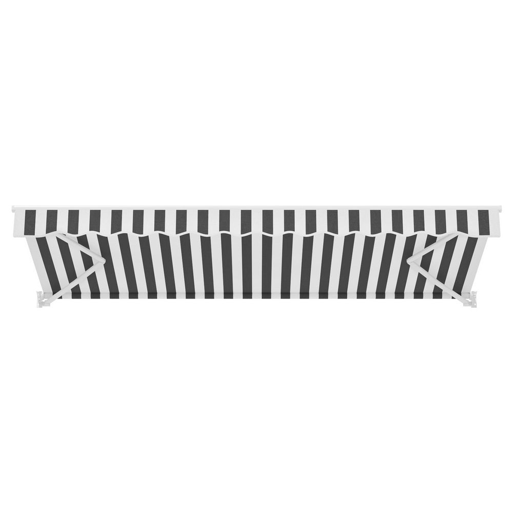 Instahut Retractable Folding Arm Awning Motorised Sunshade 5Mx3M Grey White - Image 3