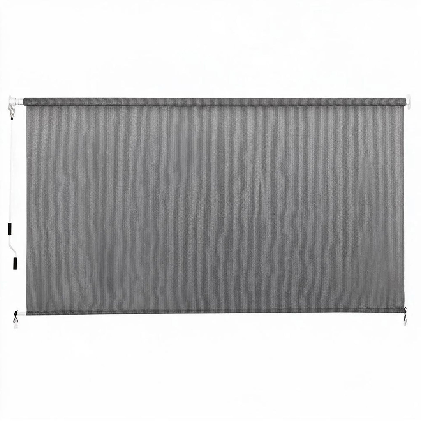 Instahut 3X2.5M HDPE Straight Drop Awning Outdoor Roller Blind Shade Screen Grey - Image 3