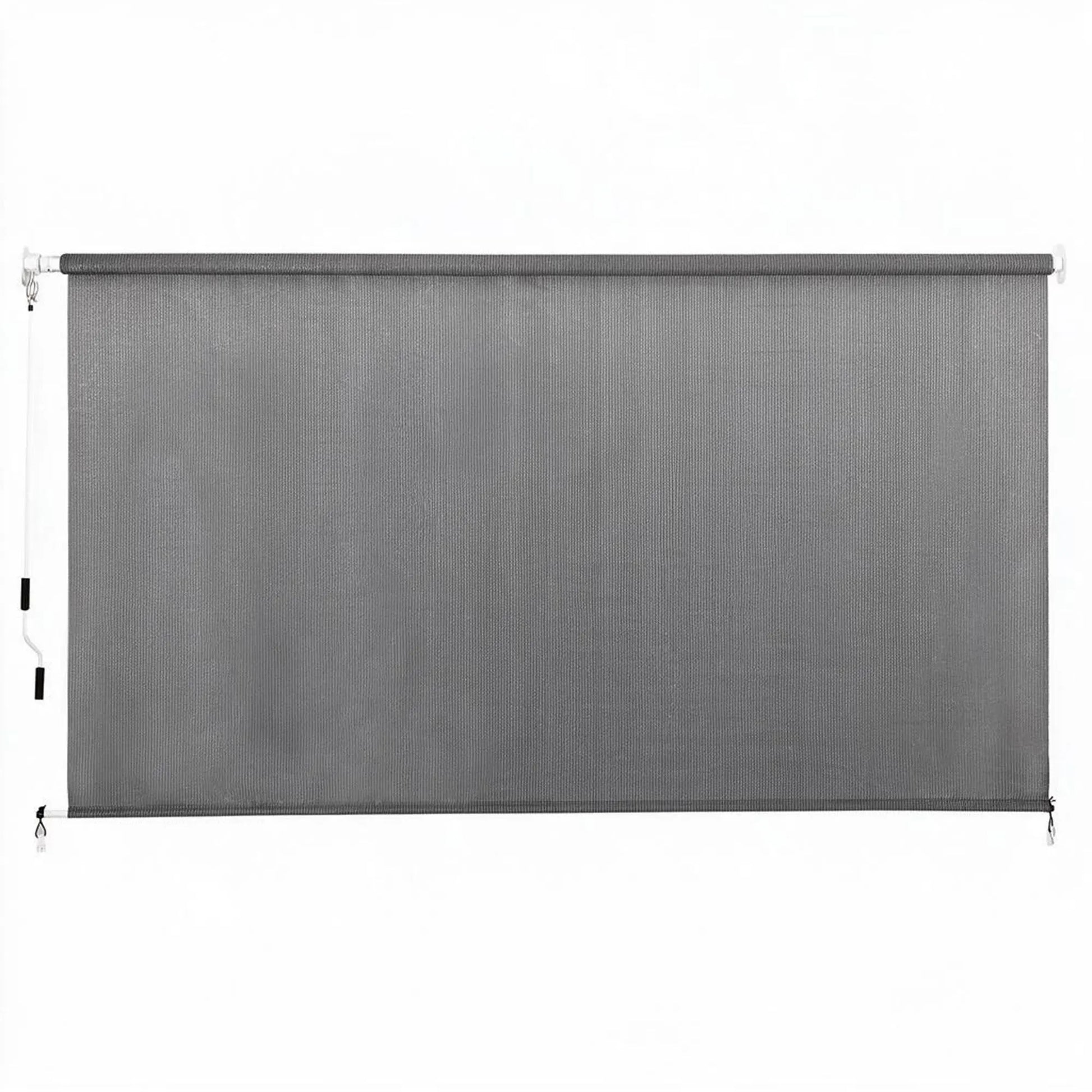 Instahut 3X2.5M HDPE Straight Drop Awning Outdoor Roller Blind Shade Screen Grey - Image 3
