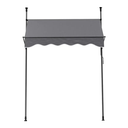 Instahut Window Fixed Pivot Arm Awning Outdoor Door Canopy 2X1.8M Grey - Image 3