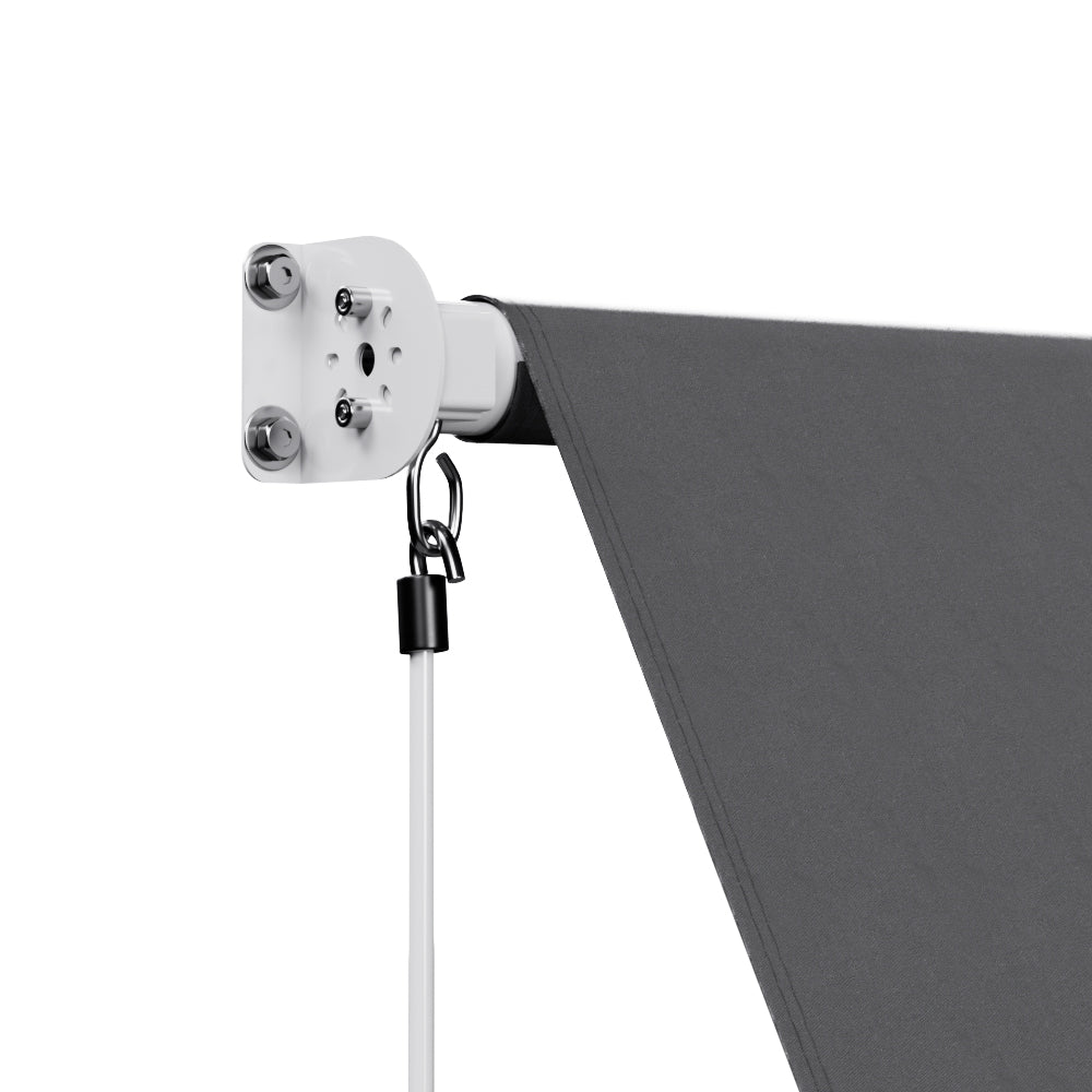 Instahut Retractable Fixed Pivot Arm Window Awning Outdoor Blinds 2.1X2.1M Grey - Image 3