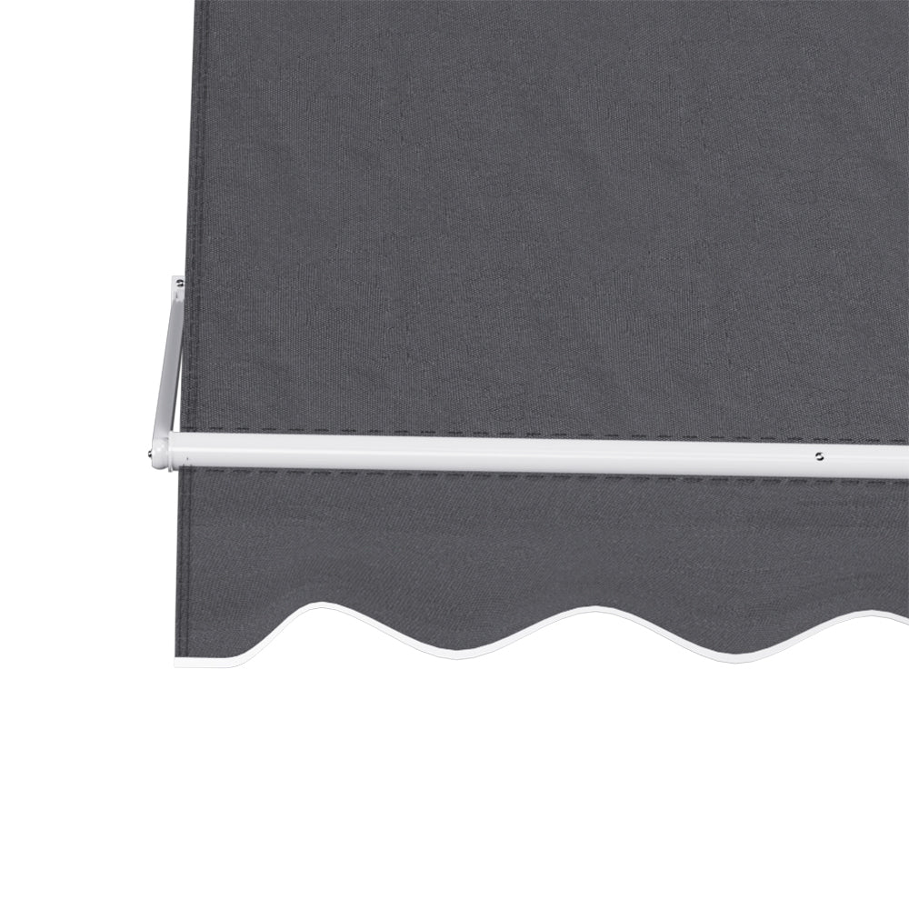 Instahut Retractable Fixed Pivot Arm Window Awning Outdoor Blinds 2.1X2.1M Grey - Image 4