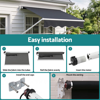 Instahut Pivot Arm Awning Motor Replacement Kit With Remote Control - Image 6