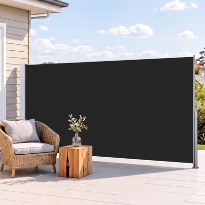 Instahut 1.4X3M Side Awning Retractable Privacy Screen Outdoor Sun Shade Black - Image 9