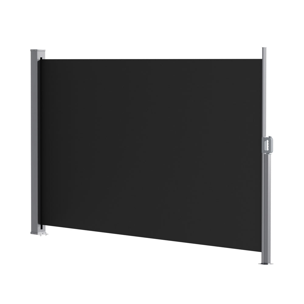 Instahut Side Awning Sun Shade Outdoor Retractable Privacy Screen 1.8X3M Black - Image 3