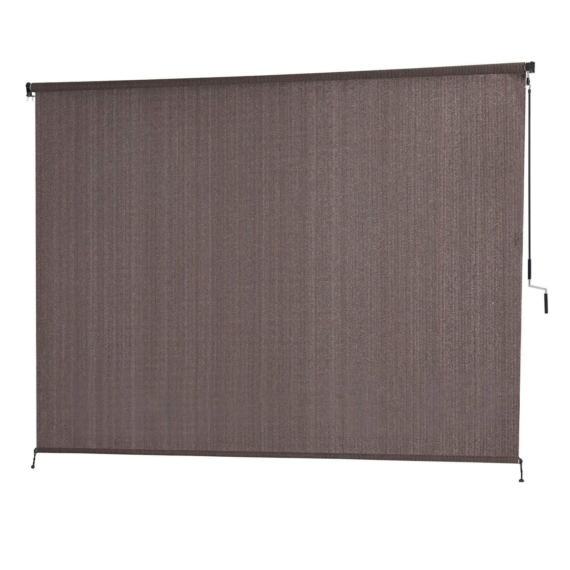 Instahut 3X2.5M Outdoor Blinds Awning Roll Down Retractable Knit Fabric Outdoor Blinds Window Shade Brown - Image 2