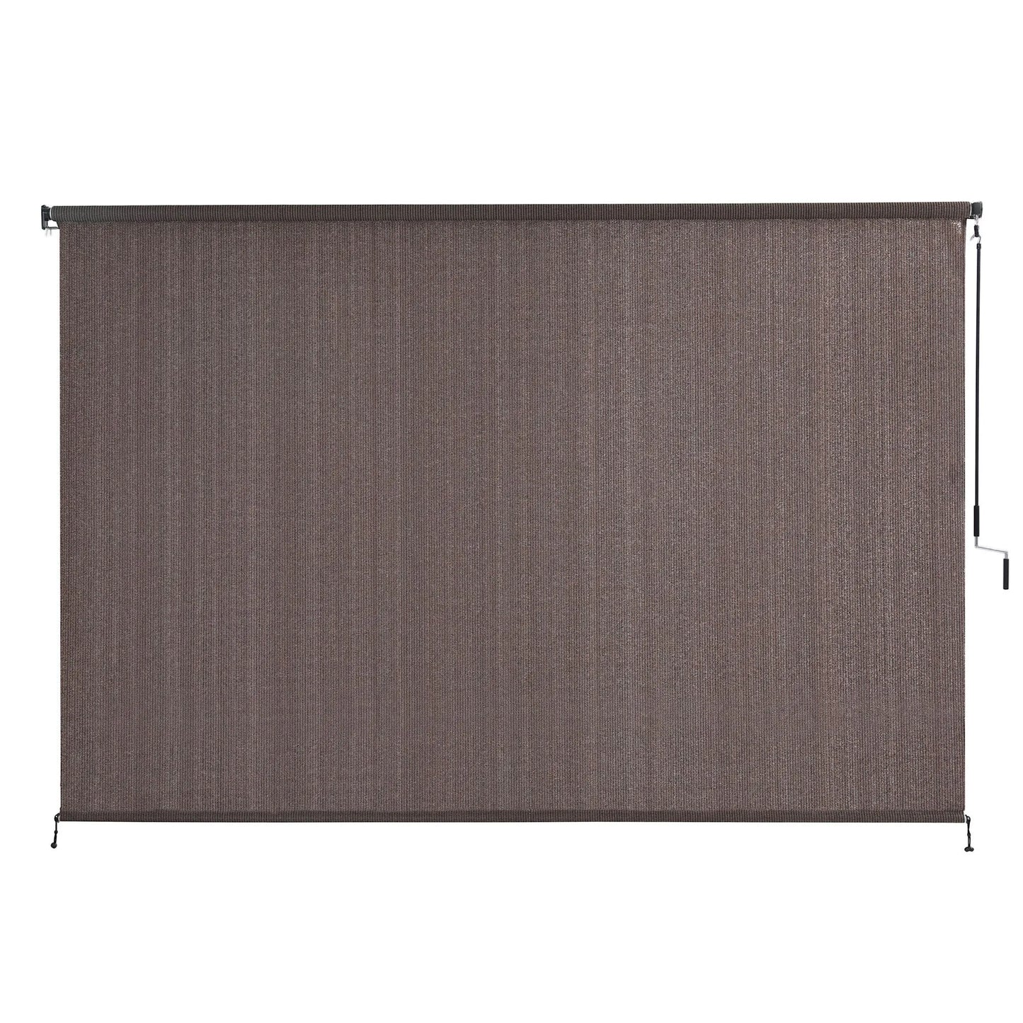 Instahut 3X2.5M Outdoor Blinds Awning Roll Down Retractable Knit Fabric Outdoor Blinds Window Shade Brown - Image 4