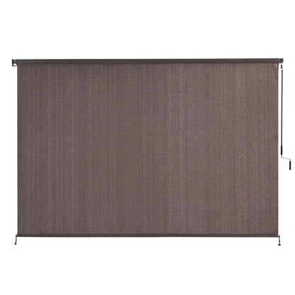 Instahut 3X2.5M Outdoor Blinds Awning Roll Down Retractable Knit Fabric Outdoor Blinds Window Shade Brown - Image 4