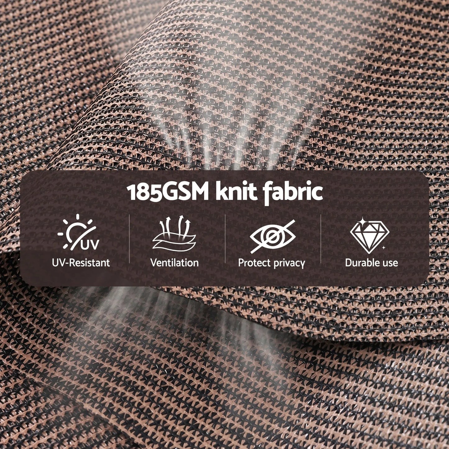 Instahut 3X2.5M Outdoor Blinds Awning Roll Down Retractable Knit Fabric Outdoor Blinds Window Shade Brown - Image 6