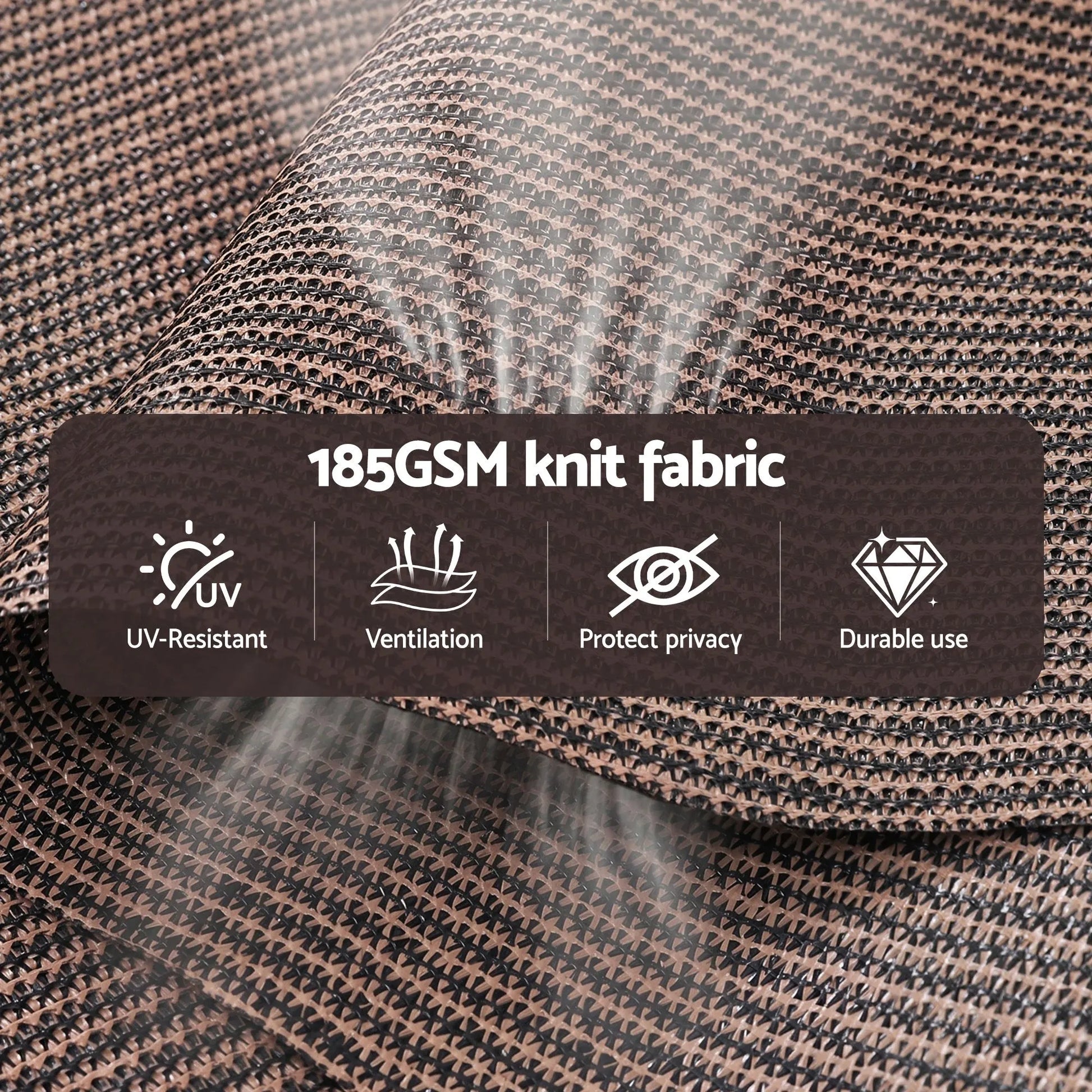 Instahut 3X2.5M Outdoor Blinds Awning Roll Down Retractable Knit Fabric Outdoor Blinds Window Shade Brown - Image 6