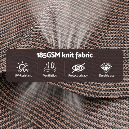 Instahut 3X2.5M Outdoor Blinds Awning Roll Down Retractable Knit Fabric Outdoor Blinds Window Shade Brown - Image 6