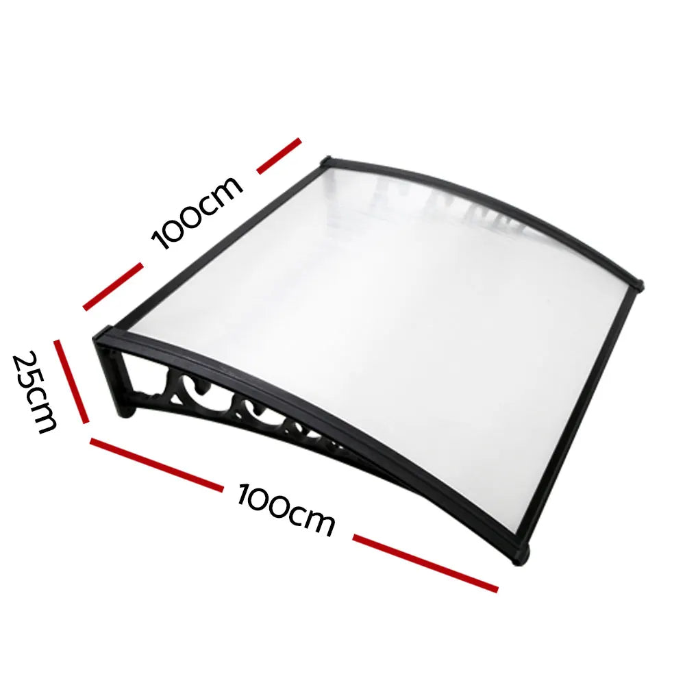 Instahut Window Door Awning 1mx1m Transparent Panel - Image 2
