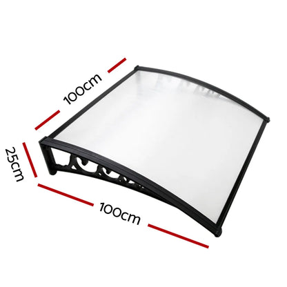 Instahut Window Door Awning 1mx1m Transparent Panel - Image 2