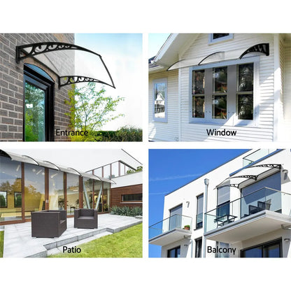 Instahut Window Door Awning 1mx1m Transparent Panel - Image 3