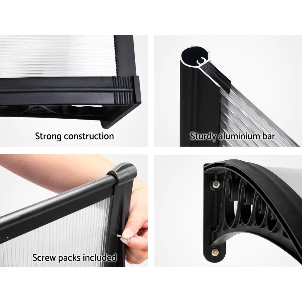 Instahut Window Door Awning 1mx1m Transparent Panel - Image 6