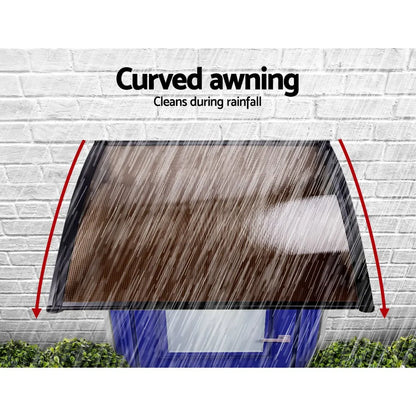 Instahut Window Door Awning 1mx1m Brown - Image 5