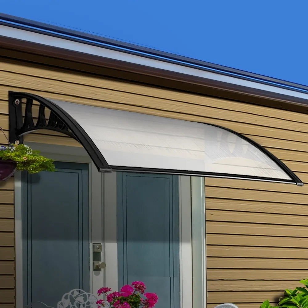 Instahut Window Awning Door Canopy 1mx2m Transparent - Image 7