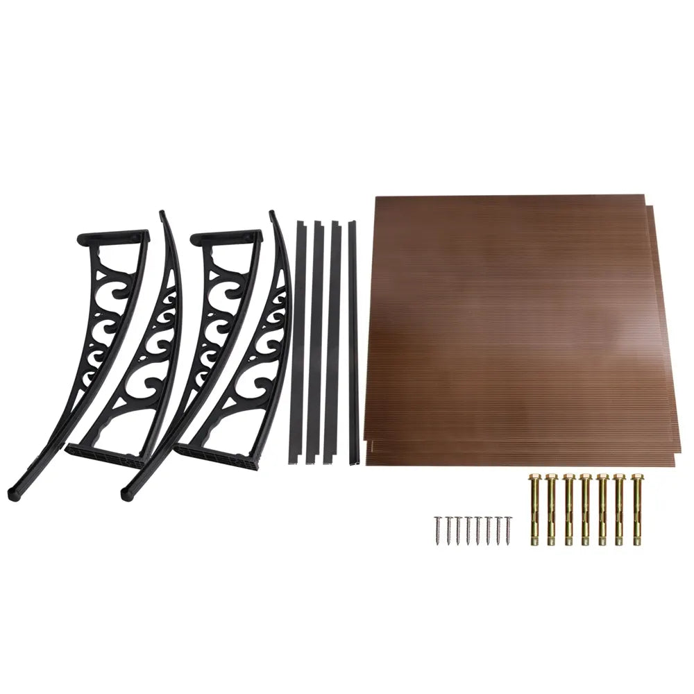 Instahut Window Door Awning 1mx3m Brown - Image 6