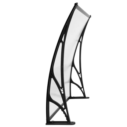 Instahut Window Door Awning Canopy 1mx2m Transparent Sheet Black Plastic Frame - Image 3