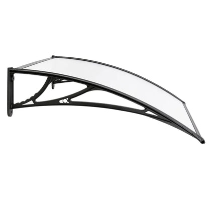 Instahut Window Door Awning Canopy 1mx2m Transparent Sheet Black Plastic Frame - Image 4