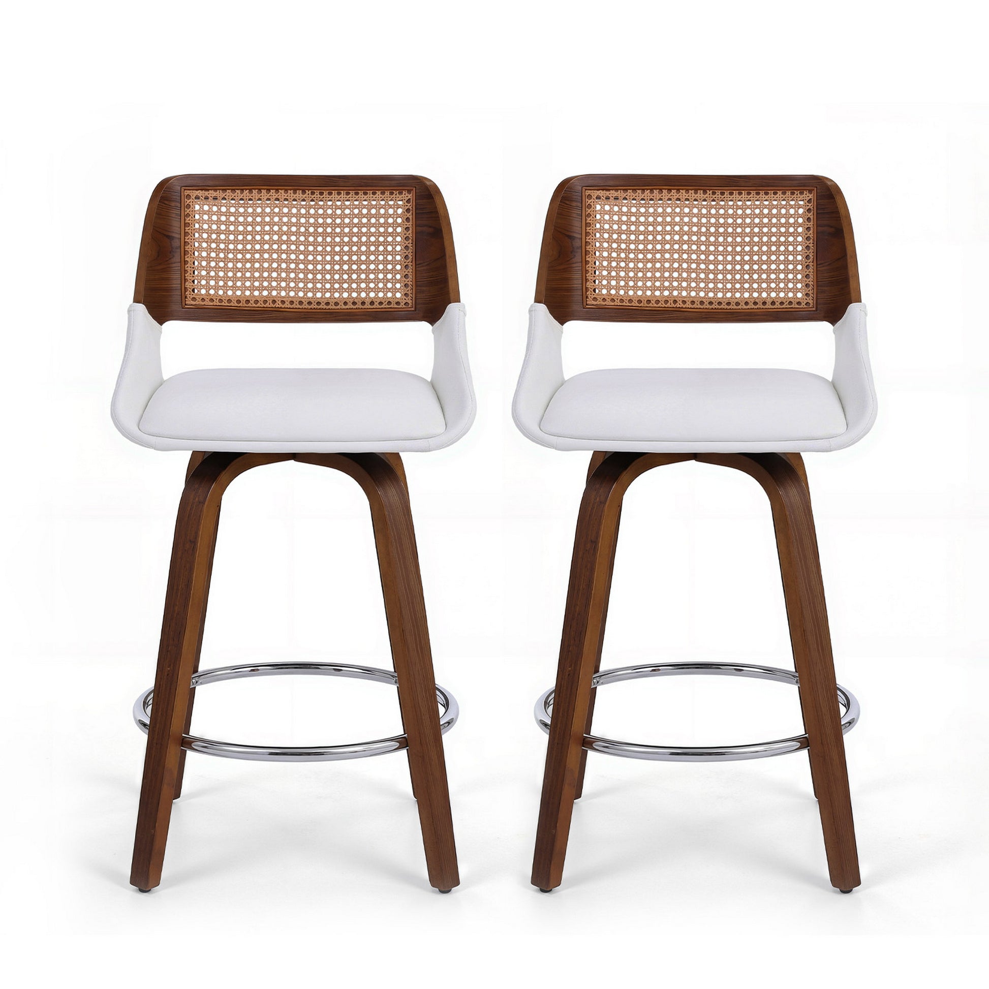 Artiss Wooden Bar Stools Set of 2 Swivel Kitchen Counter Stool Chair 60cm Seat Height - Image 3