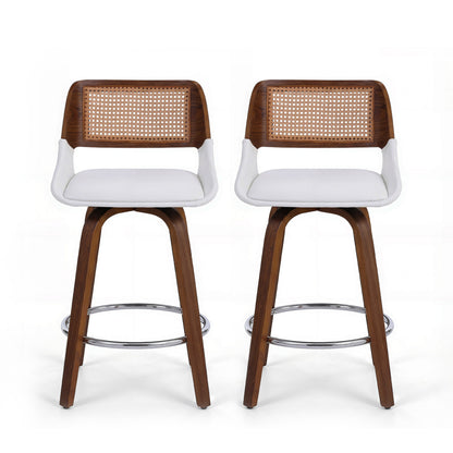 Artiss Wooden Bar Stools Set of 2 Swivel Kitchen Counter Stool Chair 60cm Seat Height - Image 3