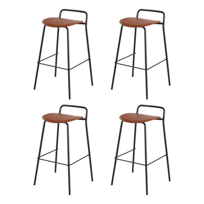 4x Artiss Bar Stools Kitchen Counter Dining Chair Metal Brown - Image 2