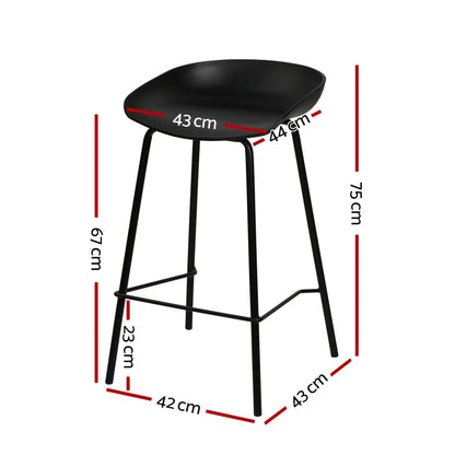Artiss 2x Bar Stools Kitchen Counter Stools Metal - Image 2