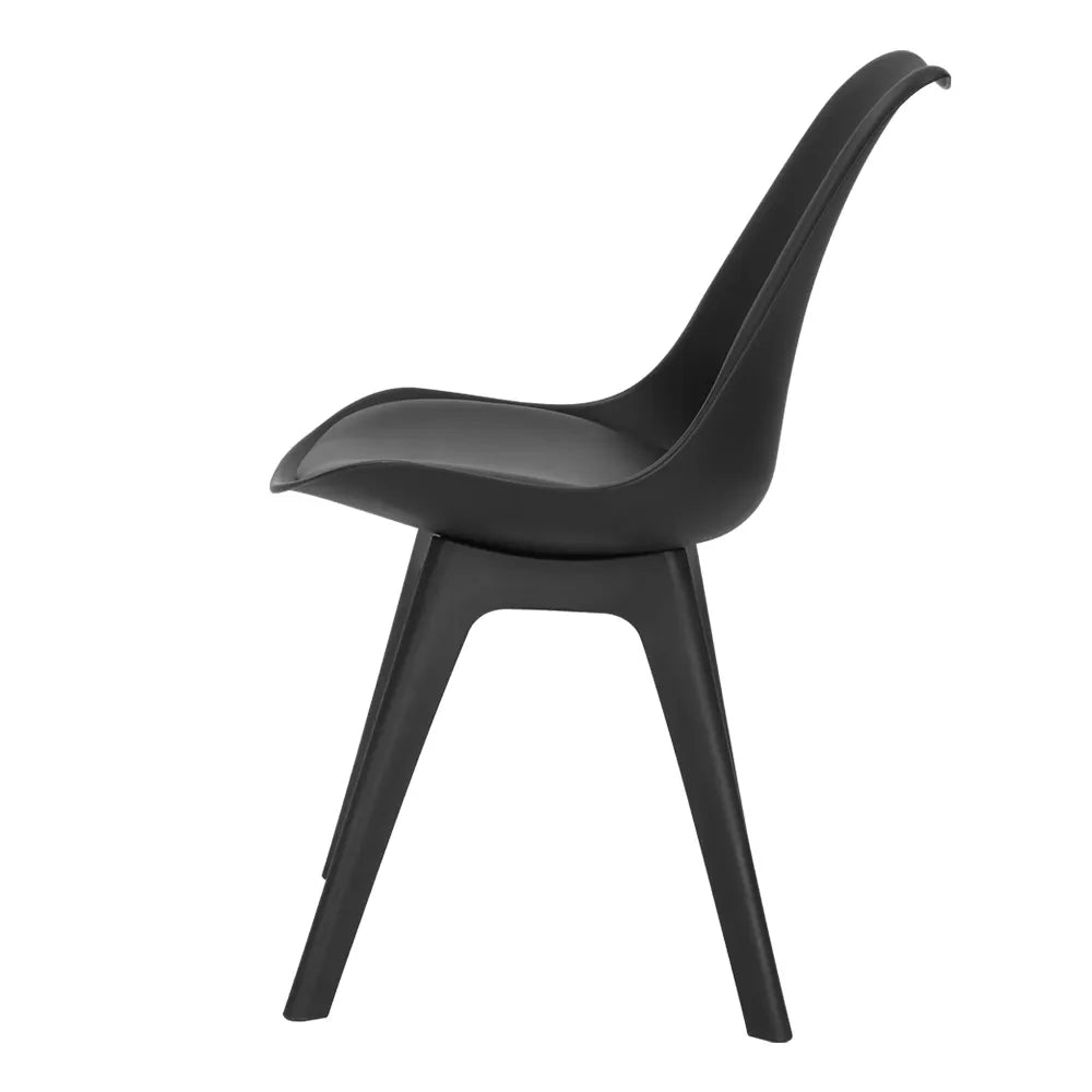 Artiss Dining Chairs Set of 4 Leather Plastic DSW Replica Black - Image 3