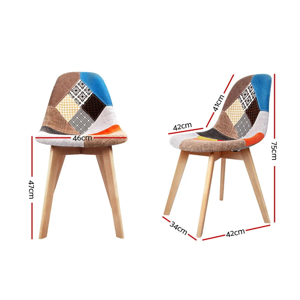 Artiss Dining Chairs Set of 2 Fabric Retro Replica DSW - Image 2