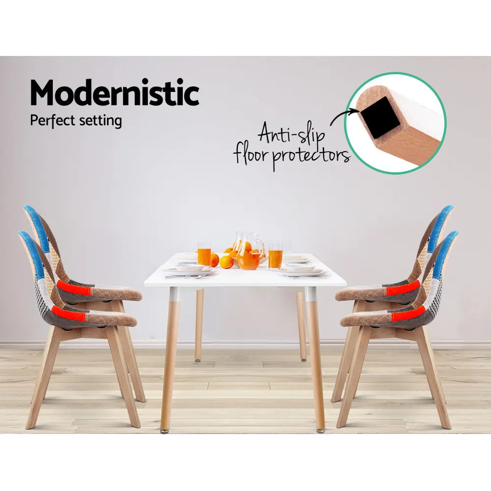 Artiss Dining Chairs Set of 2 Fabric Retro Replica DSW - Image 3