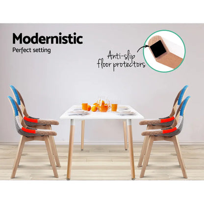 Artiss Dining Chairs Set of 2 Fabric Retro Replica DSW - Image 3