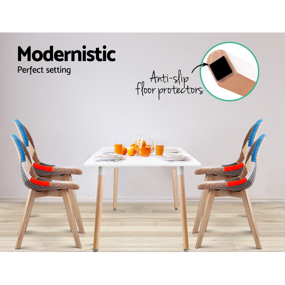 Artiss Dining Chairs Set of 4 Fabric Retro Replica DSW - Image 3