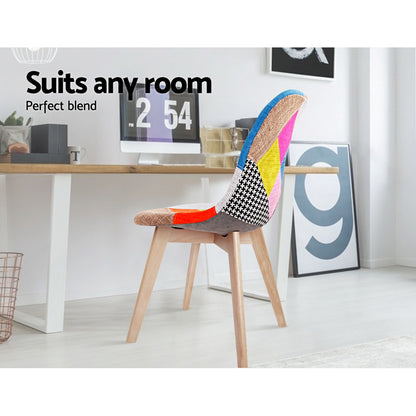Artiss Dining Chairs Set of 4 Fabric Retro Replica DSW - Image 5