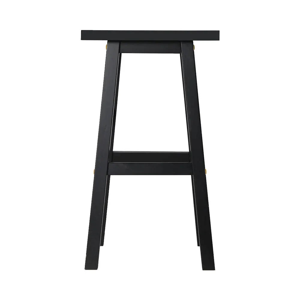 Artiss Bar Stools Kitchen Counter Stools Wooden Chairs Black x2 - Image 3
