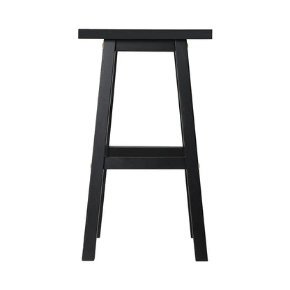 Artiss Bar Stools Kitchen Counter Stools Wooden Chairs Black x2 - Image 3