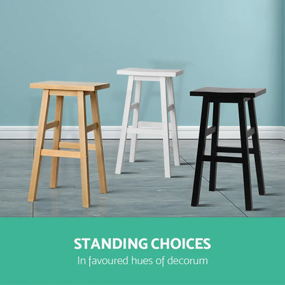 Artiss Bar Stools Kitchen Counter Stools Wooden Chairs Natural x2 - Image 4
