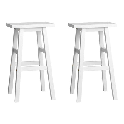 Artiss Bar Stools Kitchen Counter Stools Wooden Chairs White x2
