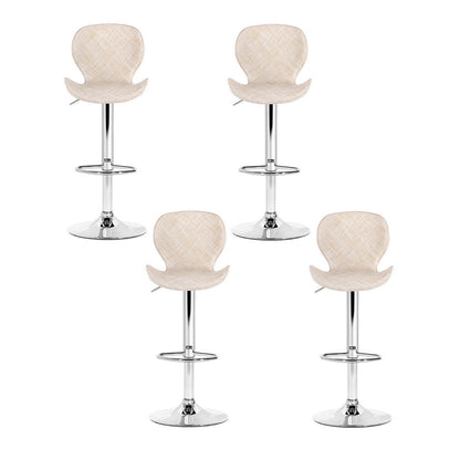 Artiss 4x Bar Stools Kitchen Swivel Gas Lift Counter Chair Wing PE Rattan Beige - Image 3