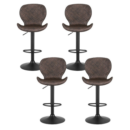 Artiss 4x Bar Stools Kitchen Swivel Gas Lift Counter Chair Wing PE Rattan Brown - Image 3