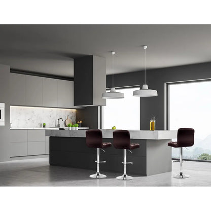 Artiss 4x Bar Stools Leather Gas Lift Brown - Image 6