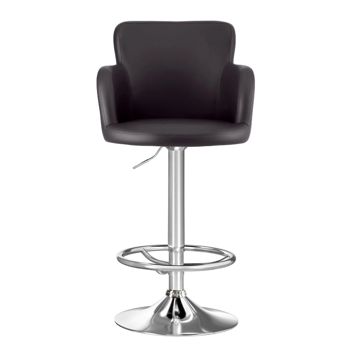 Artiss 4x Bar Stools Swivel Kitchen Chairs Gas Lift Adjustable PU Leather Brown - Image 3