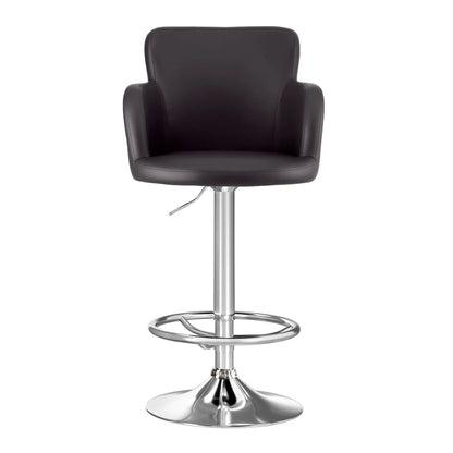 Artiss 4x Bar Stools Swivel Kitchen Chairs Gas Lift Adjustable PU Leather Brown - Image 3