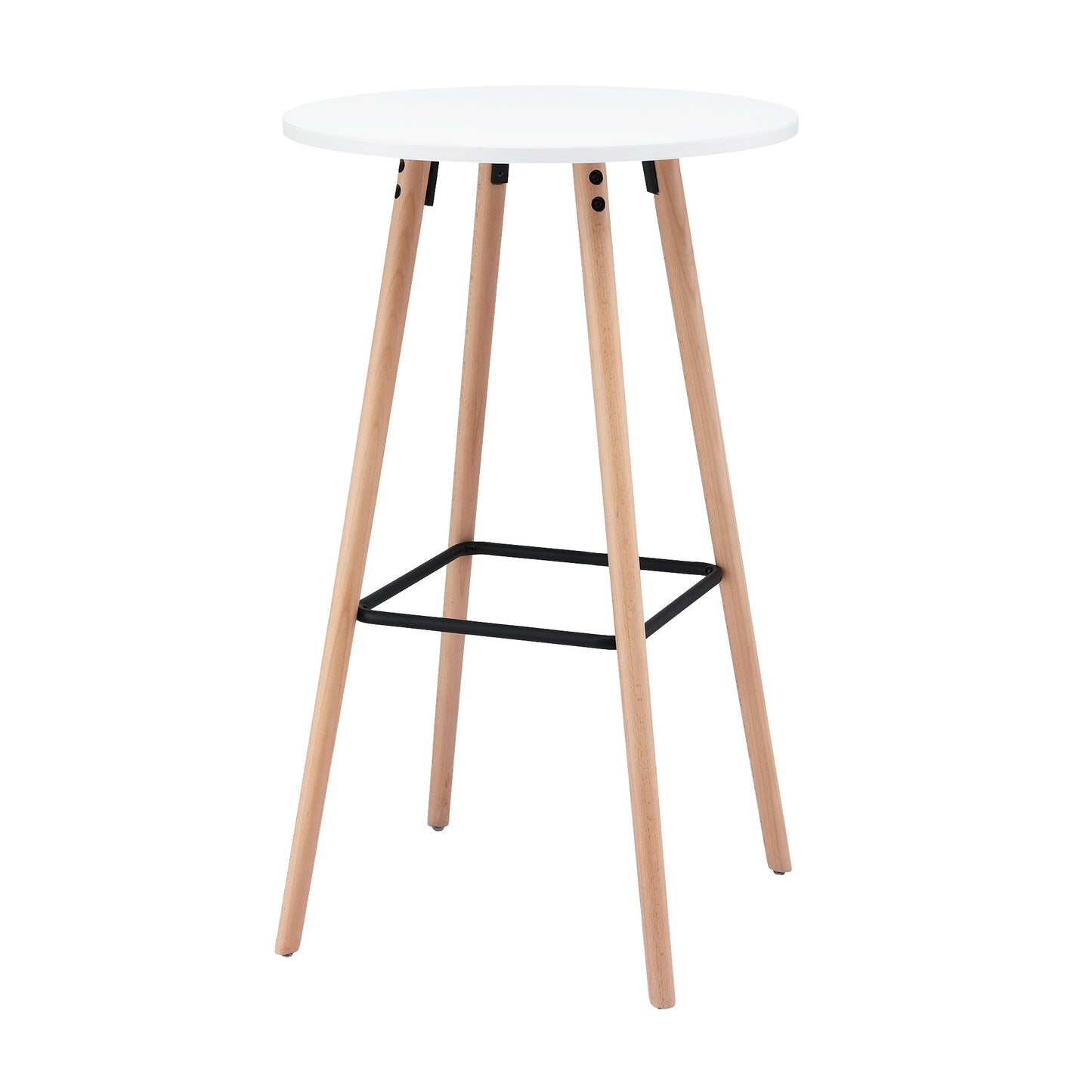 Artiss Bar Table Round Counter Kitchen Dining Desk Pub 98cm Height Wood White - Image 3