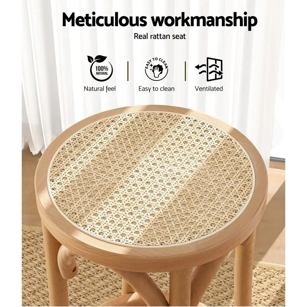 Artiss Bar Stools Set of 3 Kitchen Wooden Bar Stool Dining Chair 65cm - Image 5