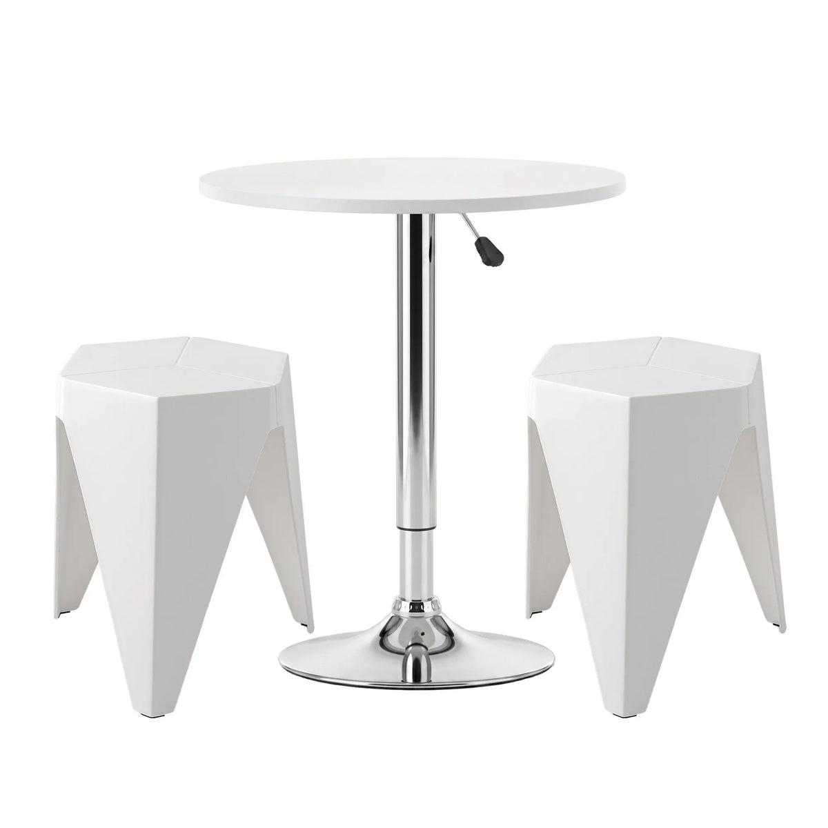 Artiss Bar Stools and Table Set 3PCS Dining Desk Kitchen Chairs Cafe Pub White