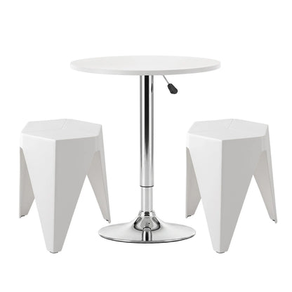 Artiss Bar Stools and Table Set 3PCS Dining Desk Kitchen Chairs Cafe Pub White