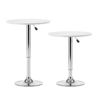 Artiss Bar Stools and Table Set 3PCS Dining Desk Kitchen Chairs Cafe Pub White - Image 3