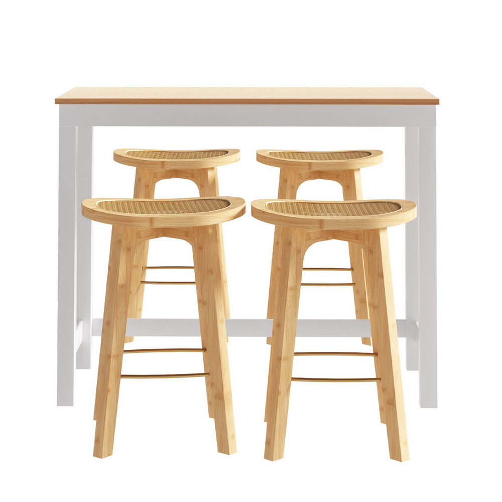 Artiss Bar Table and Stools Set Dining Desk Kitchen Chairs Cafe Pub - Image 3