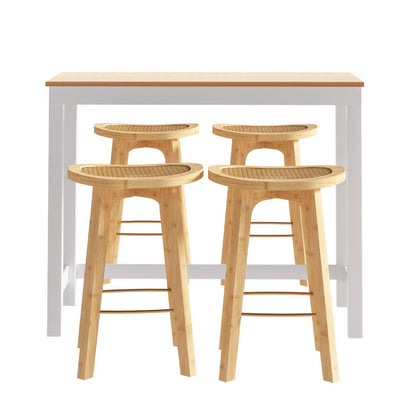 Artiss Bar Table and Stools Set Dining Desk Kitchen Chairs Cafe Pub - Image 3
